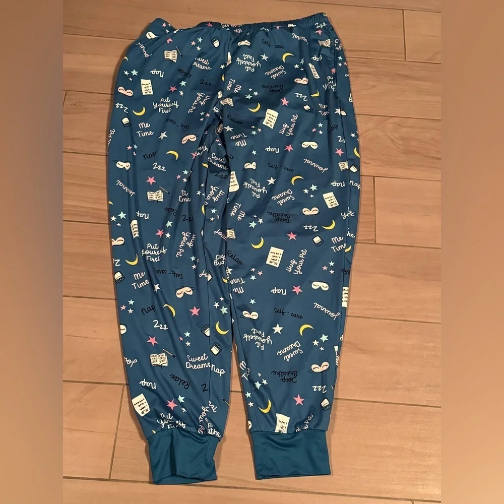LARGE  Blue Pajamas with Fun Print